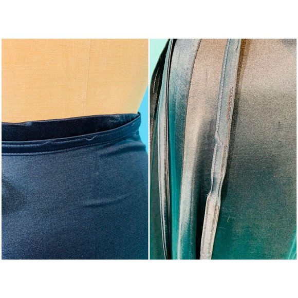 Vintage 70s Wrap Skirt Womens XXS Black Shiny Spandex Spalding - Picture 10 of 10